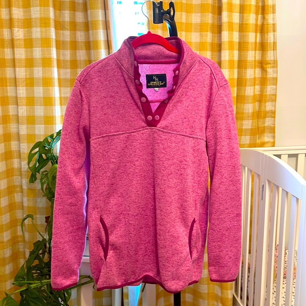 Simply Southern Popover Button Hot Pink Women Size Large L